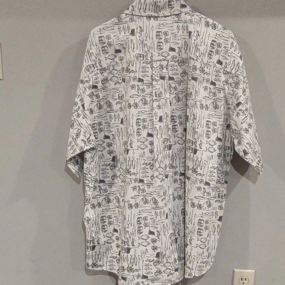Woolrich rugged wear mens xlarge fishing print short sleeve button down - Picture 4 of 4